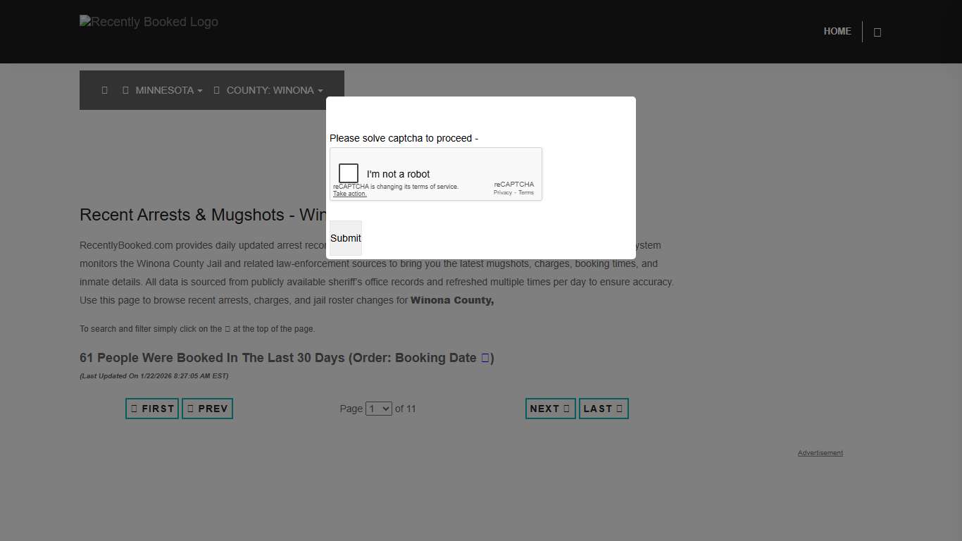 Winona County, Minnesota Mugshots RecentlyBooked.com